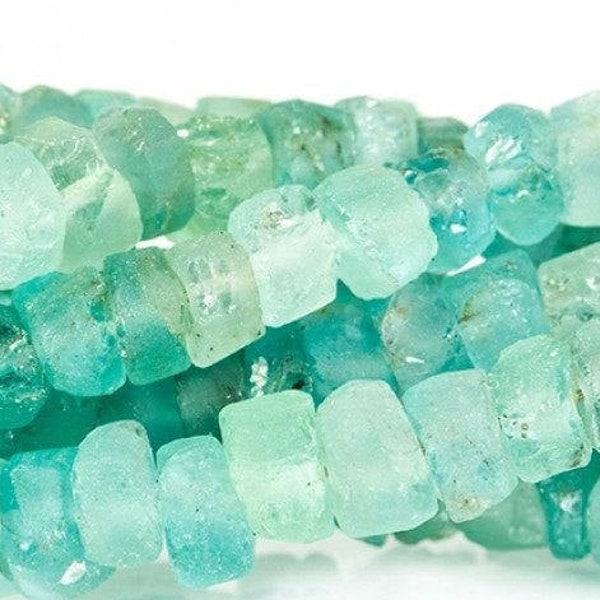 Apatite Faceted Rondelle Beads, Frosted Apatite, Raw Apatite, Blue Apatite, Green Apatite, Matte Beads, Aqua Apatite, Gemstone Beads