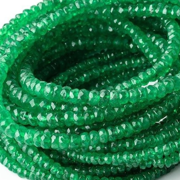 Tsavorite Garnet Faceted Rondelle Beads Grade A, Green Rondelle Beads, Green Beads, Grade A Tsavorite Garnet Beads, Small Garnet Beads