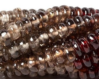 MultiColor Zircon Plain Rondelle Beads, Brown Zircon Beads, Smooth Zircon, Smooth Rondelle, Brown Rondelle, December Birthstone