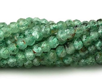 3mm Green Kyanite Faceted Rondelle Beads, Microfaceted Green Kyanite Beads, Microfaceted Beads, Micro Faceted Beads, Natural Kyanite Beads