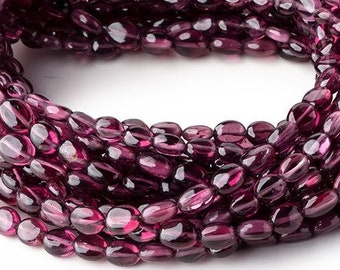 AA Grade Malaia Garnet Oval Beads, Purple Garnet Beads, January Birthstone, Rhodolite Color Garnet Beads, Smooth Oval Beads, African Garnet