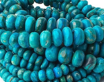 AA Grade Blue Peruvian Opal Rondelle Beads, Opalina Rondelle Beads, Blue Beads, Smooth Opal Beads, Plain Opal Beads, Blue Opal Beads