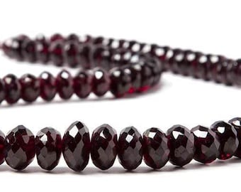 A Grade Garnet Faceted Rondelle Beads, Faceted Garnet Beads, January Birthstone, Natural Garnet, Genuine Garnet, Garnet Stone, Red Garnet