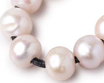 Cream Large Hole Baroque Pearl Set, 2.5mm Drill Hole, Large Hole Pearl Beads, Large Drill Hole, Baroque Pearls, White Pearl Beads