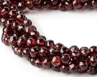 A Grade Garnet Round Faceted Beads, Pyrope Garnet Beads, Faceted Garnet Beads, Round Garnet Beads, Genuine Garnet, Garnet Stone, Red Garnet