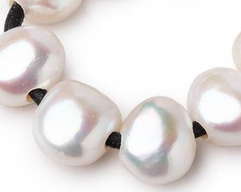 Cream Large Hole Baroque Pearl Set, 2.5mm Drill Hole, Large Hole Pearl Beads, Large Drill Hole, Baroque Pearls, White Pearl Beads