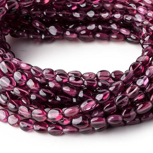 AA Grade Malaia Garnet Oval Beads, Purple Garnet Beads, January Birthstone, Rhodolite Color Garnet Beads, Smooth Oval Beads, African Garnet