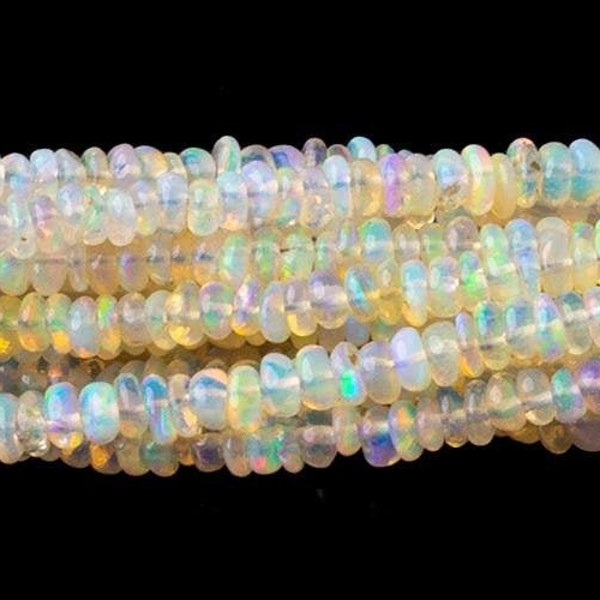 BULK AVAILABLE A Grade Light Golden Ethiopain Opal Rondelle Beads, 2-3mm