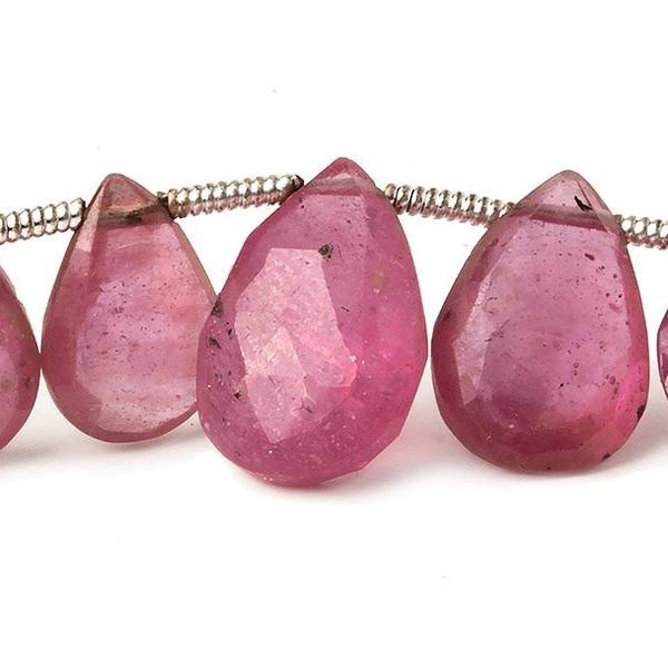 Faceted Ruby Briolette Beads