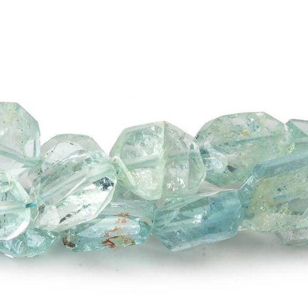 Untreated Aquamarine Faceted Nugget Beads, March Birthstone, Faceted Aquamarine Beads, March Birthstone, Blue Beads, Blue Aquamarine Beads