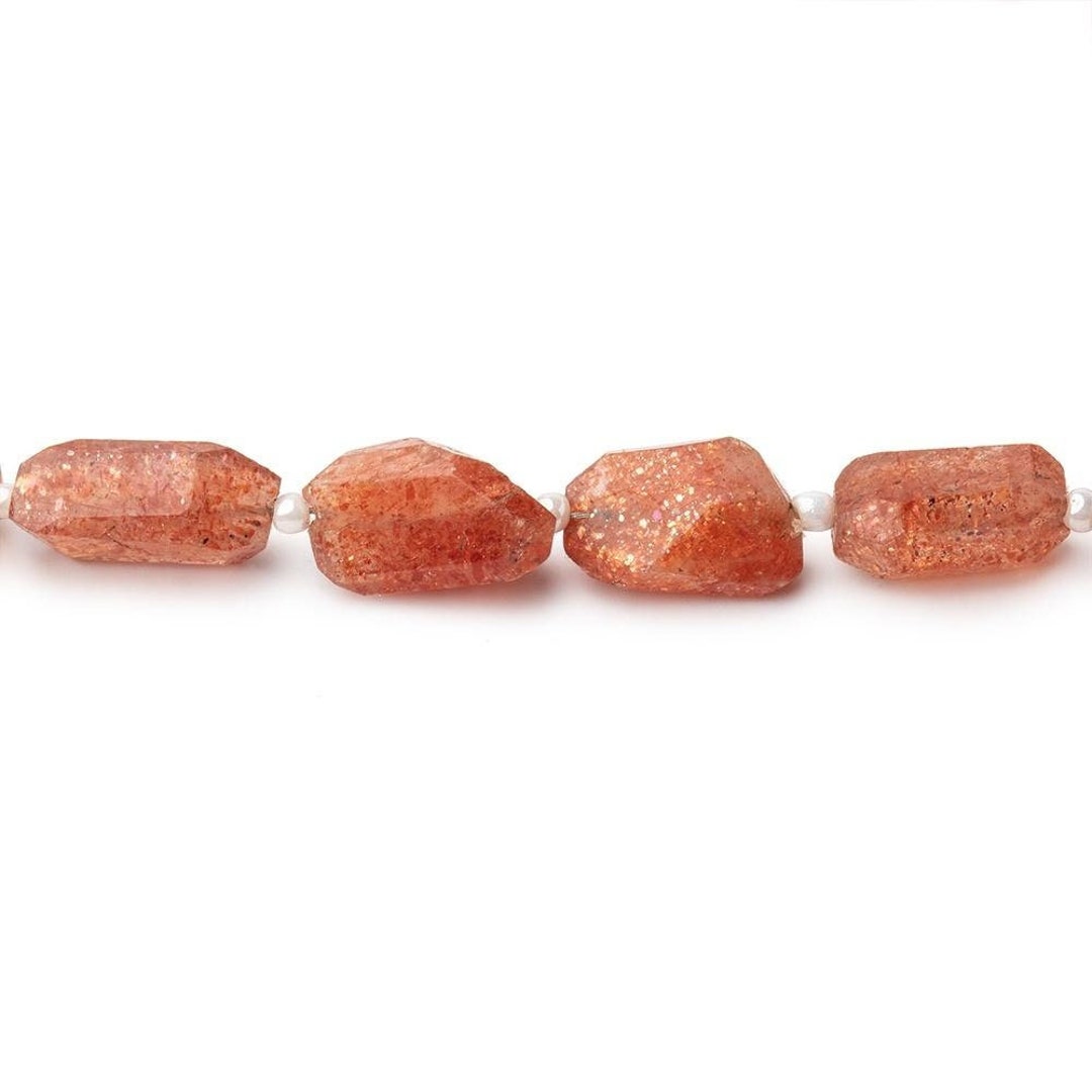 Sunstone Faceted Nugget Beads Orange Beads Orange Nugget Etsy
