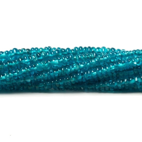 Frosted Apatite Faceted Rondelle Beads