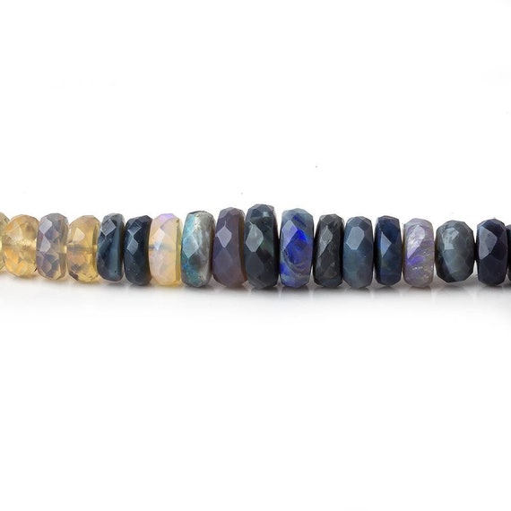 Opal Rondelles Faceted Australian Opal Rondelles Grade AA