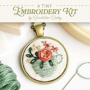 Embroidery Kit For Tiny Projects / Floral Teacup
