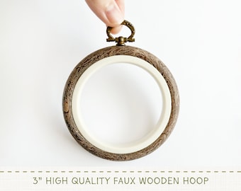 Tiny Faux Wood Embroidery Hoop / Flexi Hoop / 3 Inch Embroidery Hoop / Christmas Ornament Hoop / Embroidery Stocking Stuffer / Nurge Hoop
