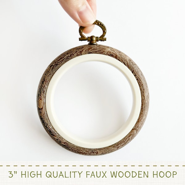 Tiny Faux Wood Embroidery Hoop / Flexi Hoop / 3 Inch Embroidery Hoop / Christmas Ornament Hoop / Embroidery Stocking Stuffer / Nurge Hoop