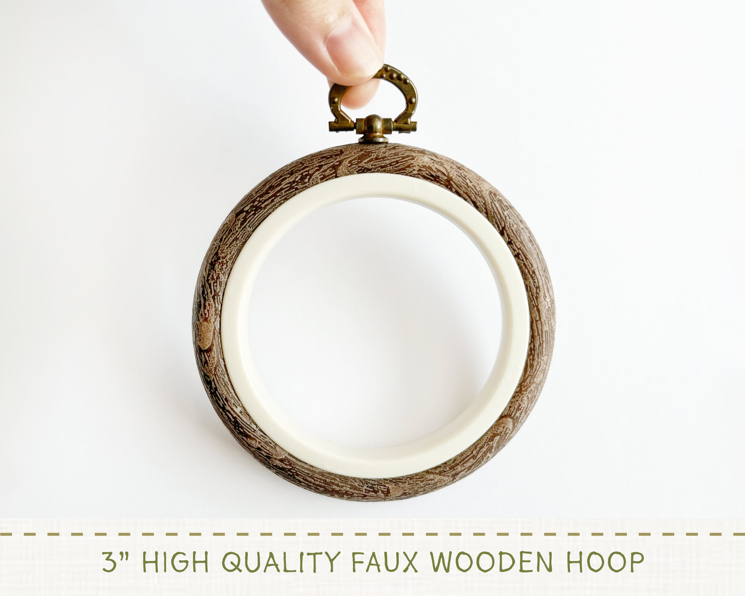 Faux Wood Flexible Embroidery Hoop - Oval - Stitched Modern