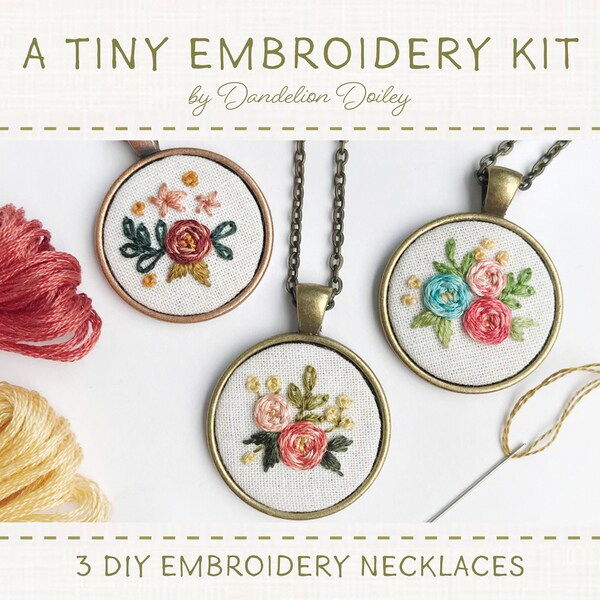 Embroidered Necklace Etsy