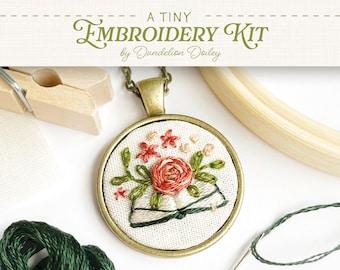 Embroidery Kit For Tiny Projects / Floral Book