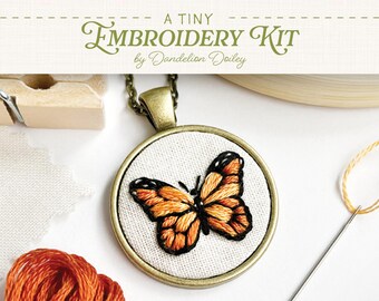 Embroidery Kit For Tiny Projects / Monarch Butterfly