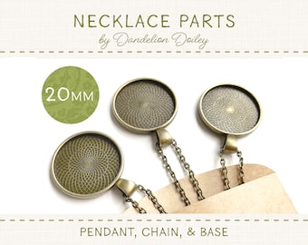 20mm Necklace Pendant Base: Embroidery Parts