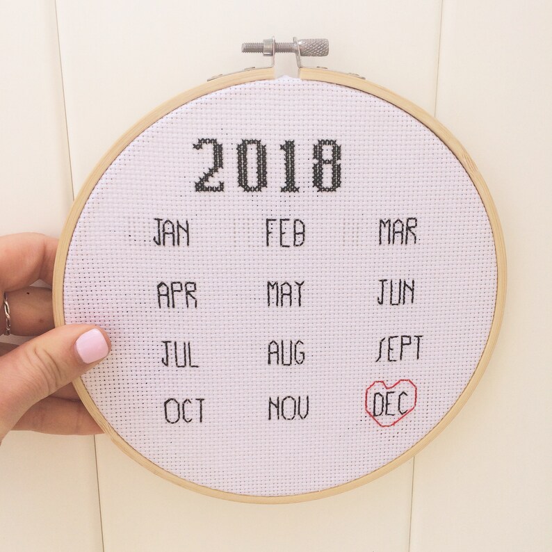 CUSTOM Calendar Embroidery Hoop Etsy