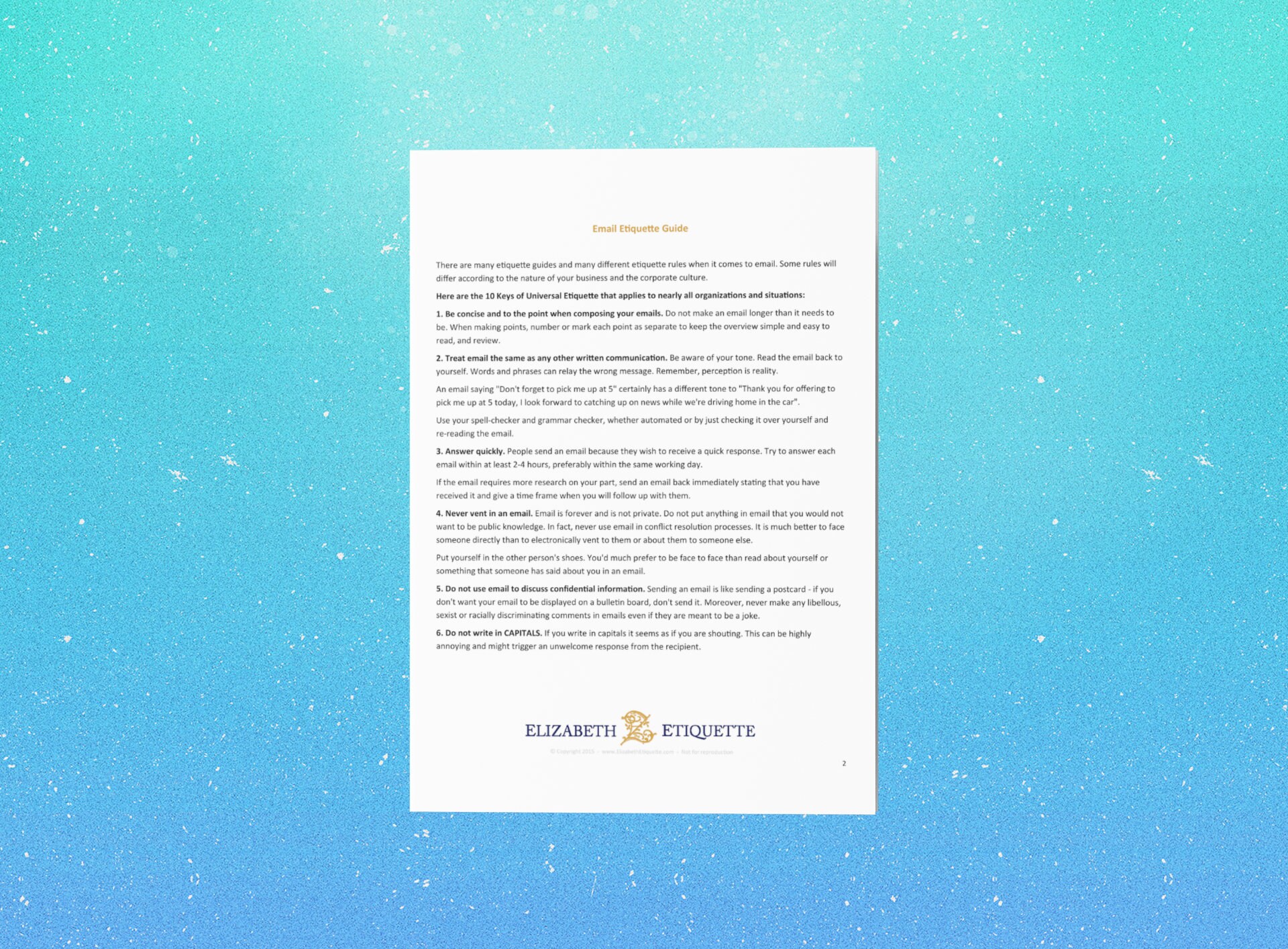 Email Etiquette Guide, Email Etiquette Templates I Email Marketing ...