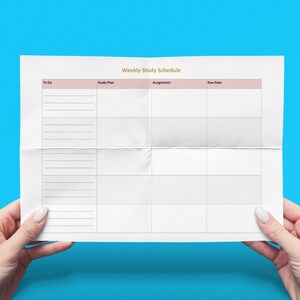 Weekly Study Schedule Printable Set | Weekly Revision Timetable Set Weekly Planner Printable/Editable Pdf Student Organizer Instant Download