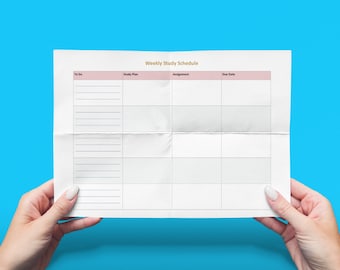 Weekly Study Schedule Printable Set | Weekly Revision Timetable Set Weekly Planner Printable/Editable Pdf Student Organizer Instant Download