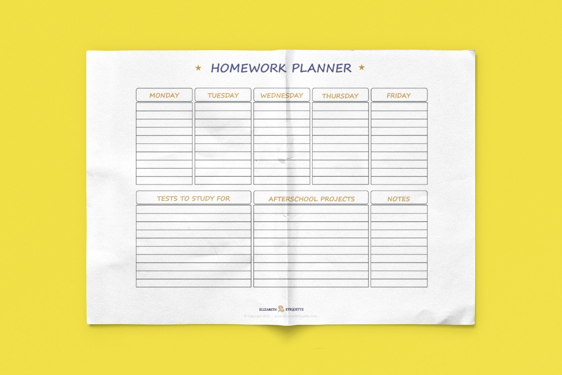 Simple HOMEWORK ORGANIZER Printable Planner Weekly Homework - Etsy
