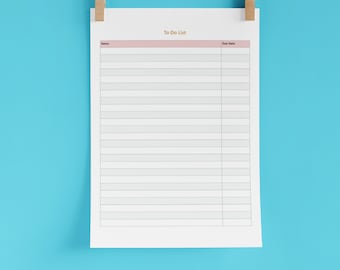 Simple To Do List Printable, Personal Project Planner, Task Organizer, Weekly Planner Page, Minimalist Errand Log, Personal Goal Tracker