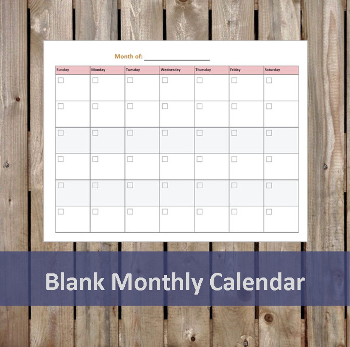 Blank Monthly Calendar Student Planner Printable/editable PDF Student Blank Monthly Calendar Student Planner Printable/editable PDF Student