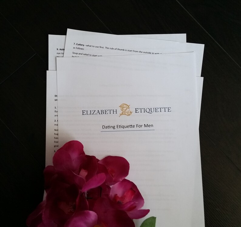 Dating Etiquette Guide for Men Printable PDF INSTANT Etsy