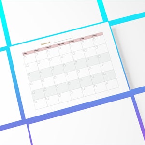 Blank Monthly Calendar Student Planner Printable/editable PDF Student ...