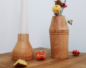 Decorative Candle Holder & Vase Combo - Kinfolk Hardwood