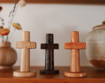 Hand-turned Mini Wooden Faith Cross - Easter, Religious, Sympathy, Encouragement Gift