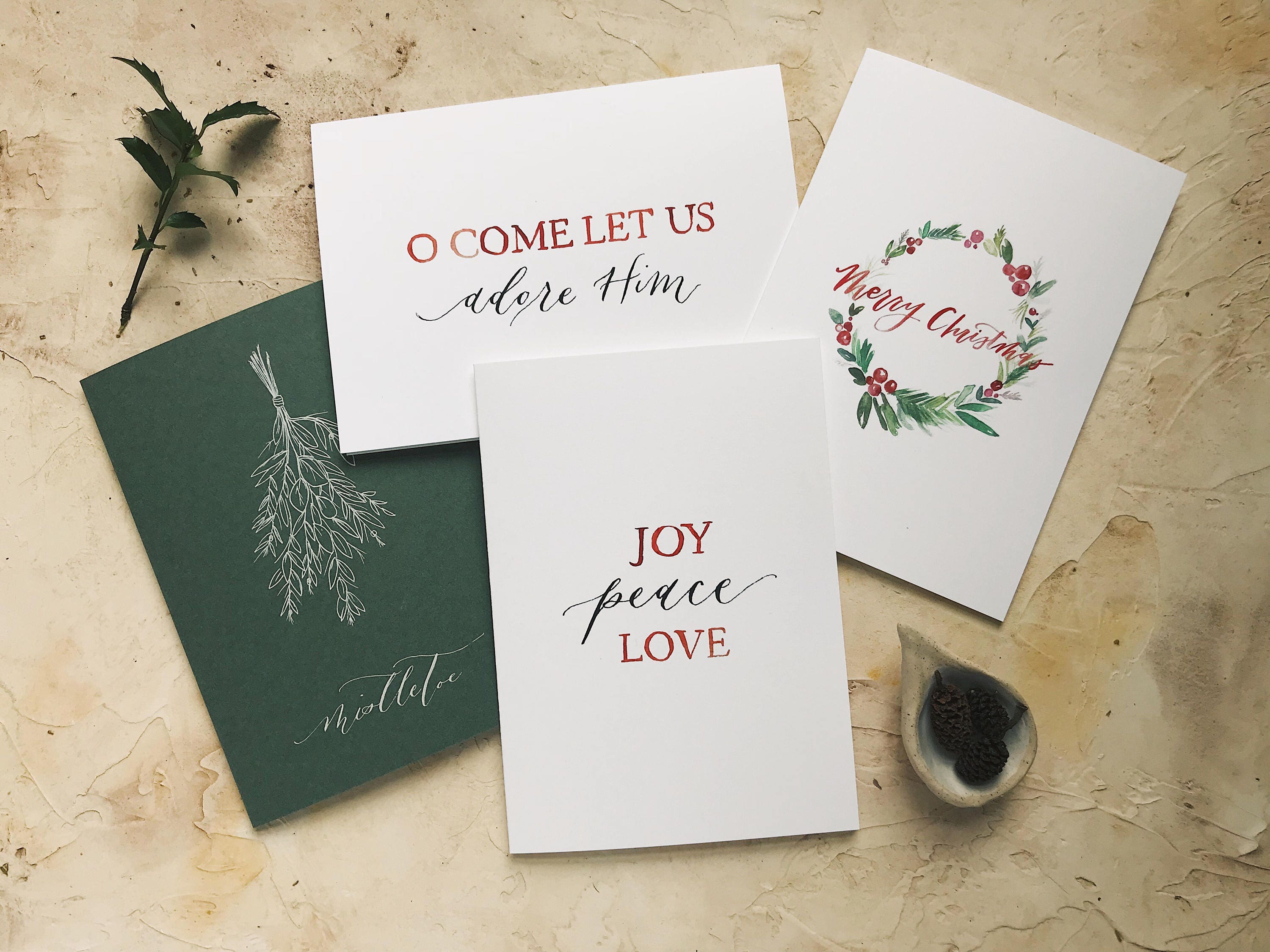 Christmas calligraphy cards bundle packs christmas card  Etsy
