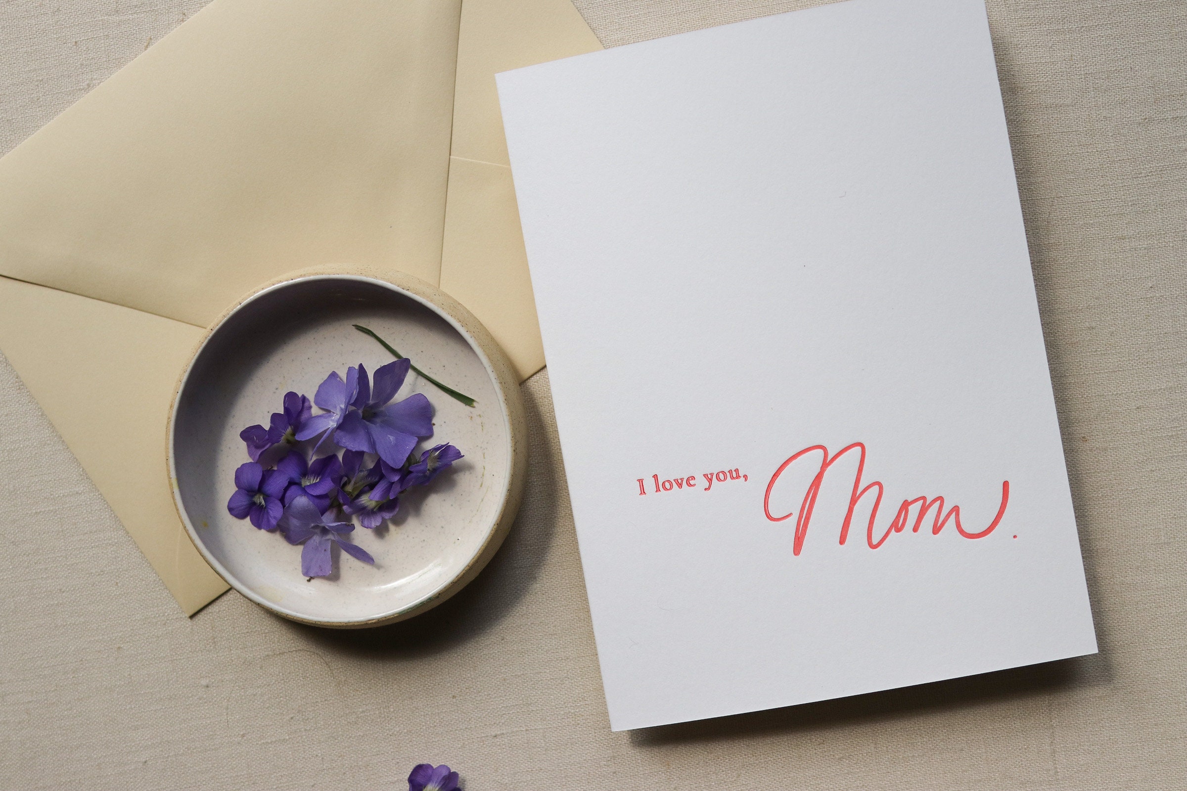 I Love You Mom Greeting Card Mother's Day Isolation - Etsy