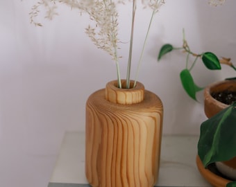 Modern Wood Stem Vase - Cedar