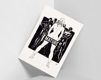 Rubbertober -  KAMIKAZE - A4 impresión y original, ilustración erótica