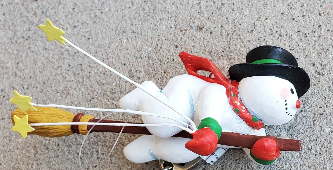 Wonderful Flying Frosty the Snowman Vintage Christmas Ornament Etsy