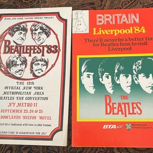 Vintage 1983 and 1984 Beatles booklets.  New York and Liverpool. For the Beatles lover. About 7 by 8 inches.