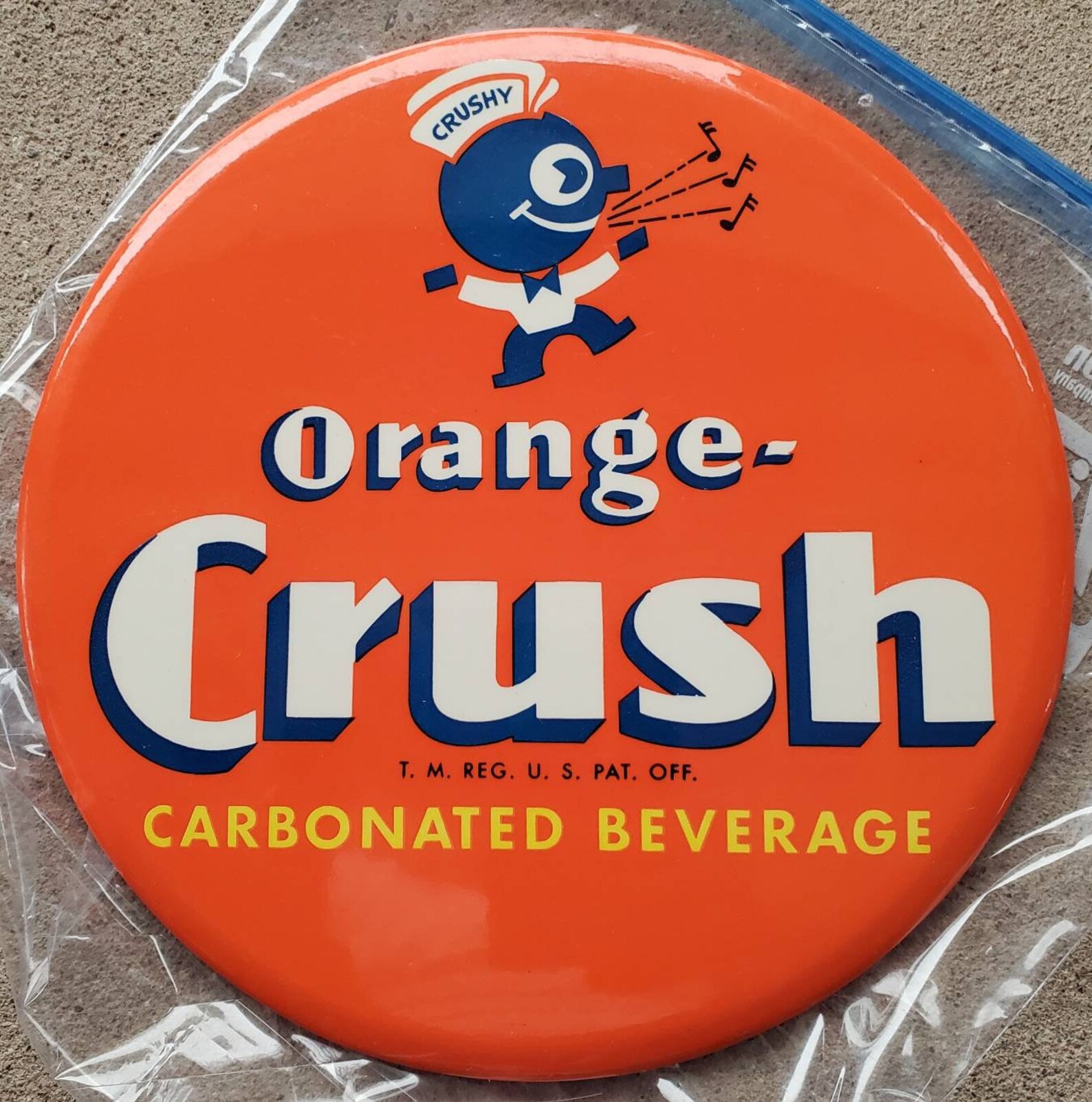 NOS Vintage Orange Crush Sign 1950's Tin And Celluloid Etsy
