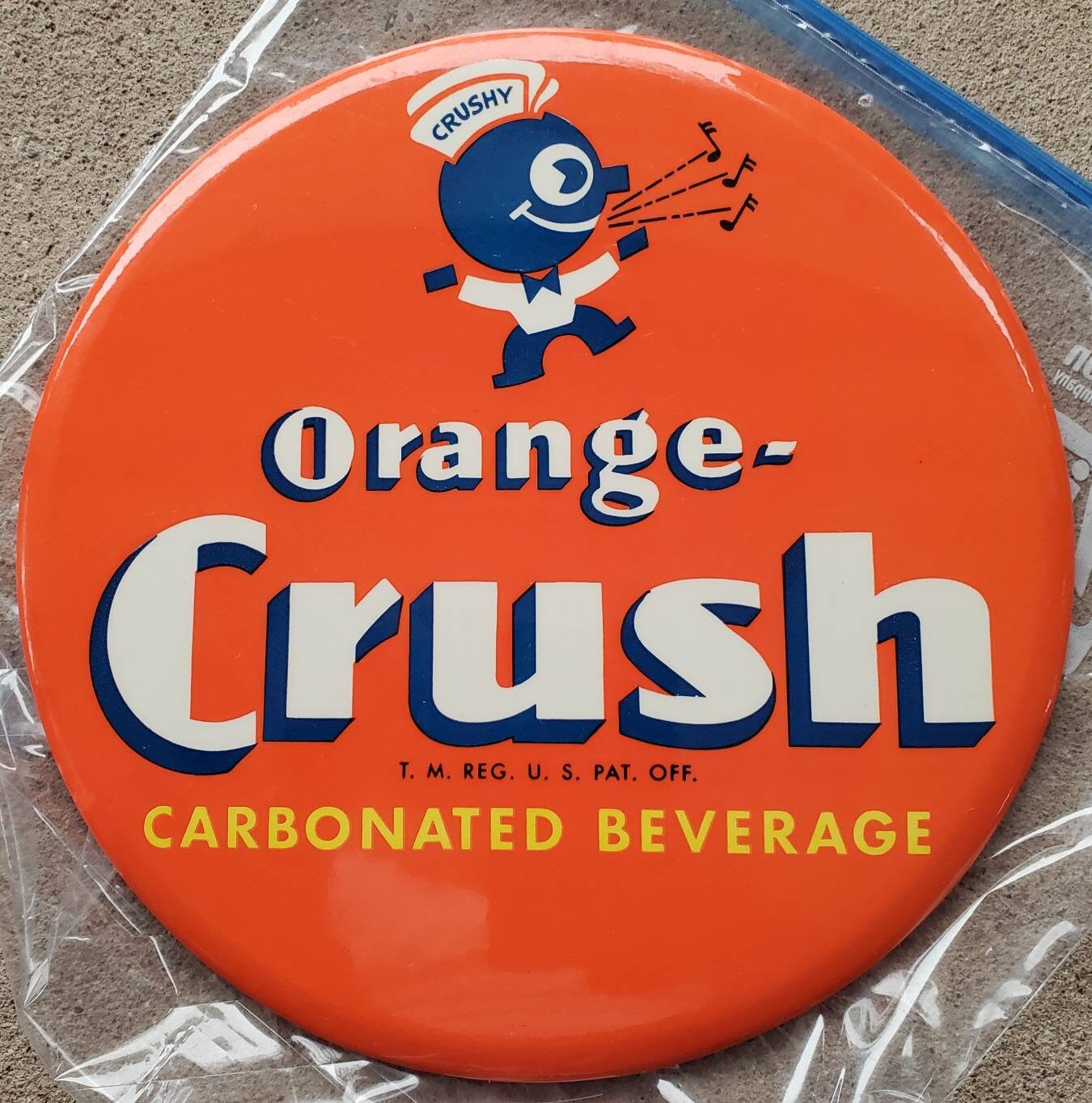 NOS Vintage Orange Crush Sign 1950's Tin And Celluloid Etsy