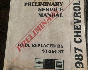 Vintage OEM 1987 Chevrolet Corvette preliminary service manual in good condition. Show some shop wear and age wear. please see the pictures.