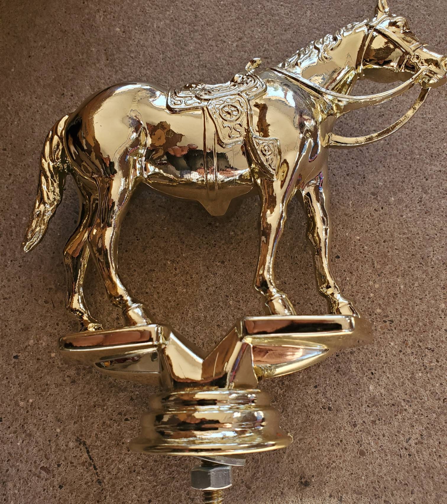 Vintage Horse Hood Ornament Rat Rod Ornament Trophy Topper Lots of