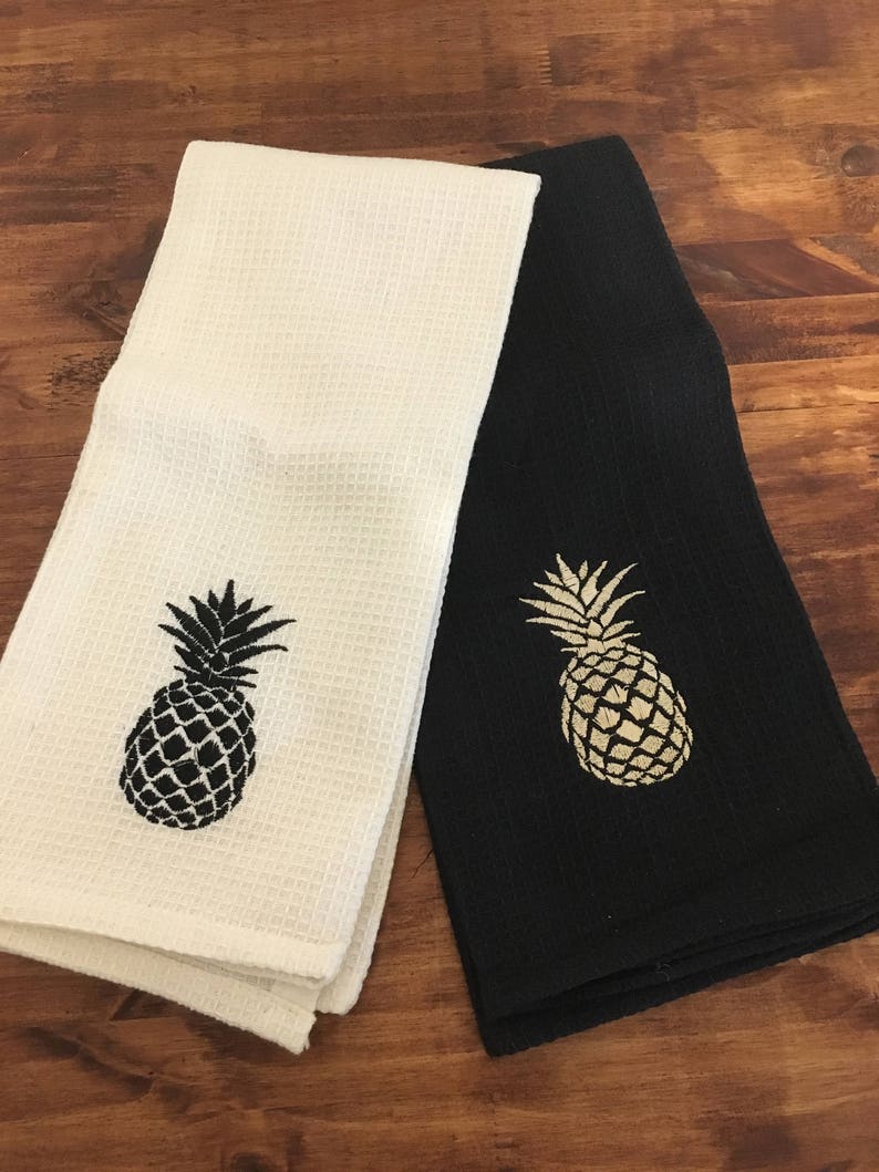 Embroidered waffle towelkitchen towelholiday Etsy