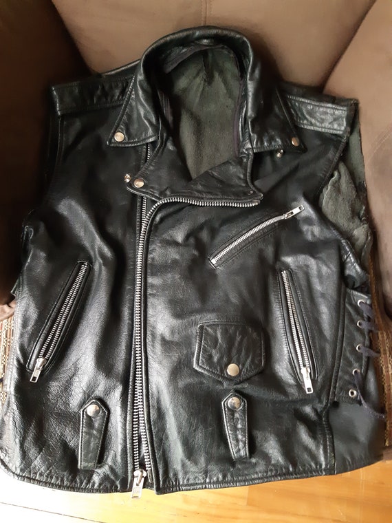 Black Leather Perfecto Vest