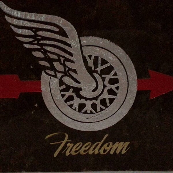 Freedom Granite Home & Garden Stone, Gifts For Dad, Father's Day, Motorcycle Gift, Garden Stone, Sand Carved, Sandblasted