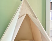 Natural Canvas Plain Teepee, Kids Teepee with poles, Play Tent, Play House, Tipi,Room Decor